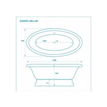 Ванна из литьевого мрамора Marmo Bagno Аззуро 180х90