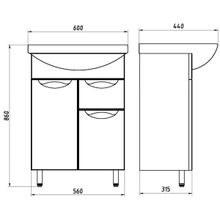 ASB-Mebel Тумба с раковиной Мессина 60