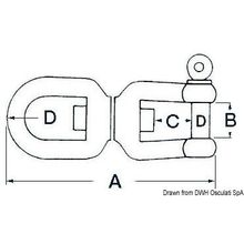 Osculati Eyelet shackle swivel AISI 316 5 mm, 01.427.99