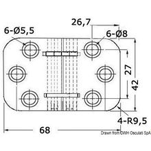Osculati Foldable hinge 68x42 mm, 38.460.79