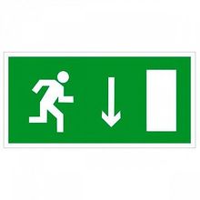 Знак безопасности PP-40205.E09 Указатель двери эвакуационного выхода (прав.) |  код. a13965 |  белый Свет