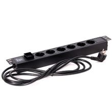 Блок розеток KRAULER KRA-PDU-06, 19", 1U, 6 розеток, кабель питания 3м