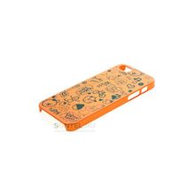 Задняя накладка для iPhone 5 с рисунками, оранжевая 00020957