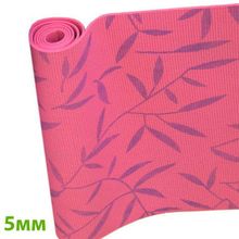 Коврик для йоги 173*61*0.5 см HKEM113-P1 (розовый с рисунком)