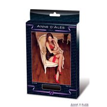 Anne d Ales Чулки в крупную сетку Erica с кружевной резинкой на силиконе (T1   красный)