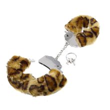 Pipedream Наручники металлические с гепардовым мехом Original Furry Cuffs (леопард)