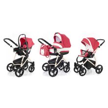 Коляска 3 в 1 Esspero Newborn Lux (шасси Beige) - Red Lux