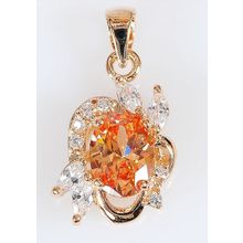 Кулон с фианитом шампань "Рококо"