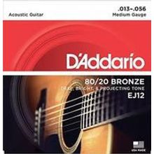 EJ12 BRONZE 80 20 Струны для акустической гитары бронза Medium 13-56 D`Addario