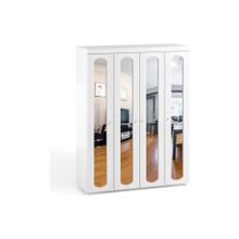 Система Мебели Шкаф 4-х дверный с 4-я зеркалами Афина АФ-61 белое дерево