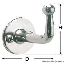 Osculati Polished SS hook 47x27 mm, 38.313.70