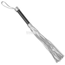 Серебристая плетка Struggle My Flogger с черной ручкой - 45 см. (243733)