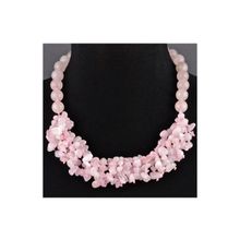 Бусики-Колечки Колье Кварц Розовый "Арситта" арт.П4342