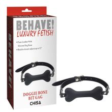Черный силиконовый кляп-косточка Doggie Bone Bit Gag (222998)