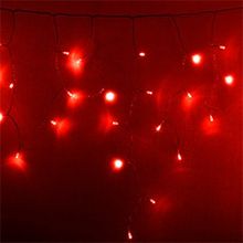 Neon-Night 255-052 Уличная светодиодная Бахрома Айсикл, 2.4x0.6 м, красный, пост свечение, провод прозрачный