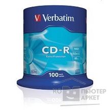 Verbatim Диски CD-R 100 шт. 48 52-x 700Mb, Cake Box 43411