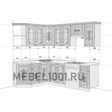 Кухня БЕЛАРУСЬ-8.8 модульная угловая. 2400х1760мм