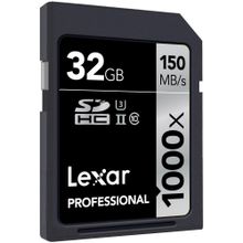 Карта памяти Lexar SDXC 32GB 1000x UHS-II 150Mb s Class 10, UHS Speed Class 3  LSD32GCRBNA1000