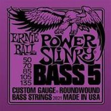 P02821 Power Slinky Bass Комплект струн для 5-струнной бас-гитары, 50-135, никель, Ernie Ball