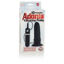 California Exotic Novelties Чёрная анальная пробка 10-Function Adonis Vibrating Probes - 14 см. (черный)