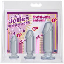 Doc Johnson Набор прозрачных анальных фаллоимитаторов Crystal Jellies Anal Starter Kit (прозрачный)