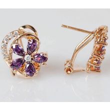 Серьги с аметистом "Весенний цветок"