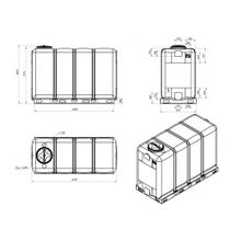 Емкость прямоугольная K 4000 л в обрешетке