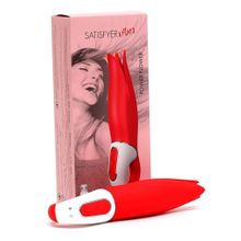  Красный вибратор Satisfyer Vibes Power Flower с лепестками - 18,8 см.