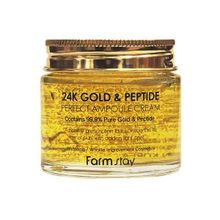 Крем для лица ампульный с золотом и пептидами FarmStay 24K Gold & Peptide Perfect Ampoule Cream 80мл