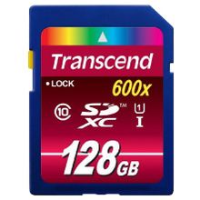 Карта памяти 128gb secure digital, class 10 uhs-1 transcend (ts128gsdxc10u1)
