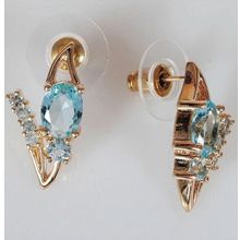 Серьги с голубым фианитом "Январь"