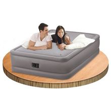 Надувная кровать INTEX 64468 Foam Top Airbed Queen со встроенным насосом 152x203x51см