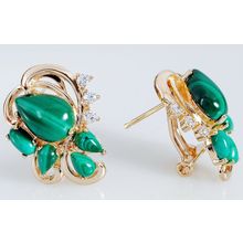 Серьги с малахитом "Азалия"