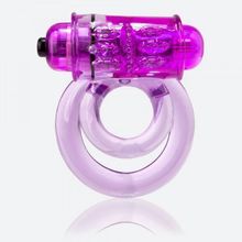 Фиолетовое двойное виброкольцо со стимулятором клитора Doubleo 6 Фиолетовый
