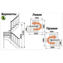 Лестница К-033М П 15 ступеней (h=3,12 м), сосна