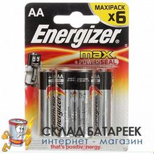 Батарейка Energizer MAX+Power Seal LR6 BL6