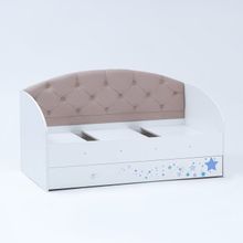 Кровать Звездочка 1600х800  Белый Кофе с молоком
