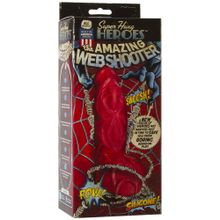 Красный фаллоимитатор Человека Паука SUPER HUNG HEROES The Amazing Web Shooter - 17,5 см. Красный