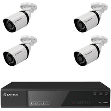 Tantos ✔ Комплект видеонаблюдения на 4 IP камеры Tantos TSr-NV04154 + TSi-Pe50FP, 5Мп