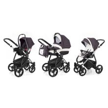 Коляска 3 в 1 Esspero Newborn Lux (шасси Chrome) - Grey Leves