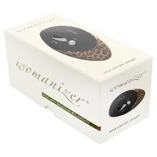 Womanizer Чёрный вакуумный стимулятор клитора W500 Pro с двумя сменными насадками (черный с леопардовым)