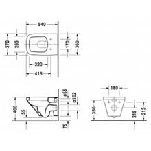 Унитаз подвесной Duravit DuraStyle 25380900001-WG антигрязевое покрытие