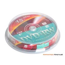 Диски DVD+RW 4.7Gb VS 4х  10 шт  Cake Box