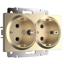 Werkel Розетка двойная Werkel шампань рифленый W1172010 4690389160585 ID - 239130