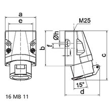 Bals Настенная розетка Bals 411 42 В 16 А 2 полюса IP44 винтовые клеммы серая