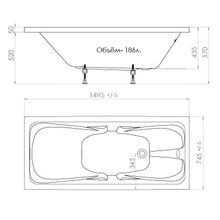 Акриловая ванна TRITON Стандарт  Экстра 150х75х43,5