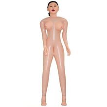 Eroticon Надувная секс-кукла «Брюнетка» с длинными волосами и 3 отверстиями (телесный)