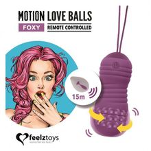 FeelzToys Фиолетовые вагинальные шарики с вращением бусин Remote Controlled Motion Love Balls Foxy (фиолетовый)