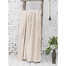 Пледы: Плед KARNA хлопок однотонный "OSLO" 130х170 см цвет кремовый