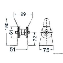 Osculati SS bow roller 51 mm, 01.118.87